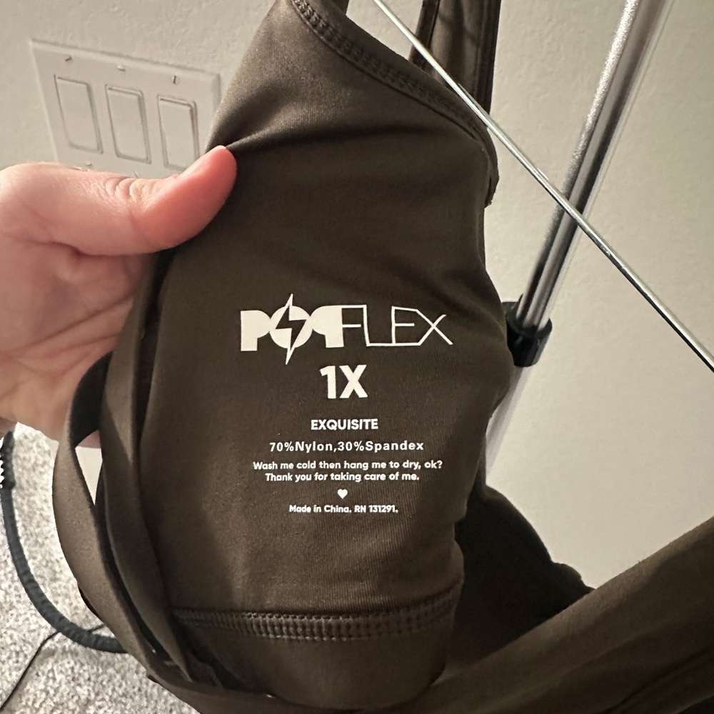 Poflex 1X Olive Green Corset Sports Bra